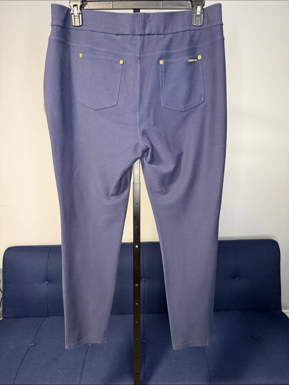 Michael Kors Navy Blue Stretch Cotton Blend Ponte Ankle Pants size XL